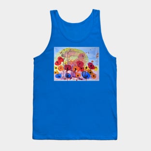 A Colorful Painting of Summer Flowers Tank Top